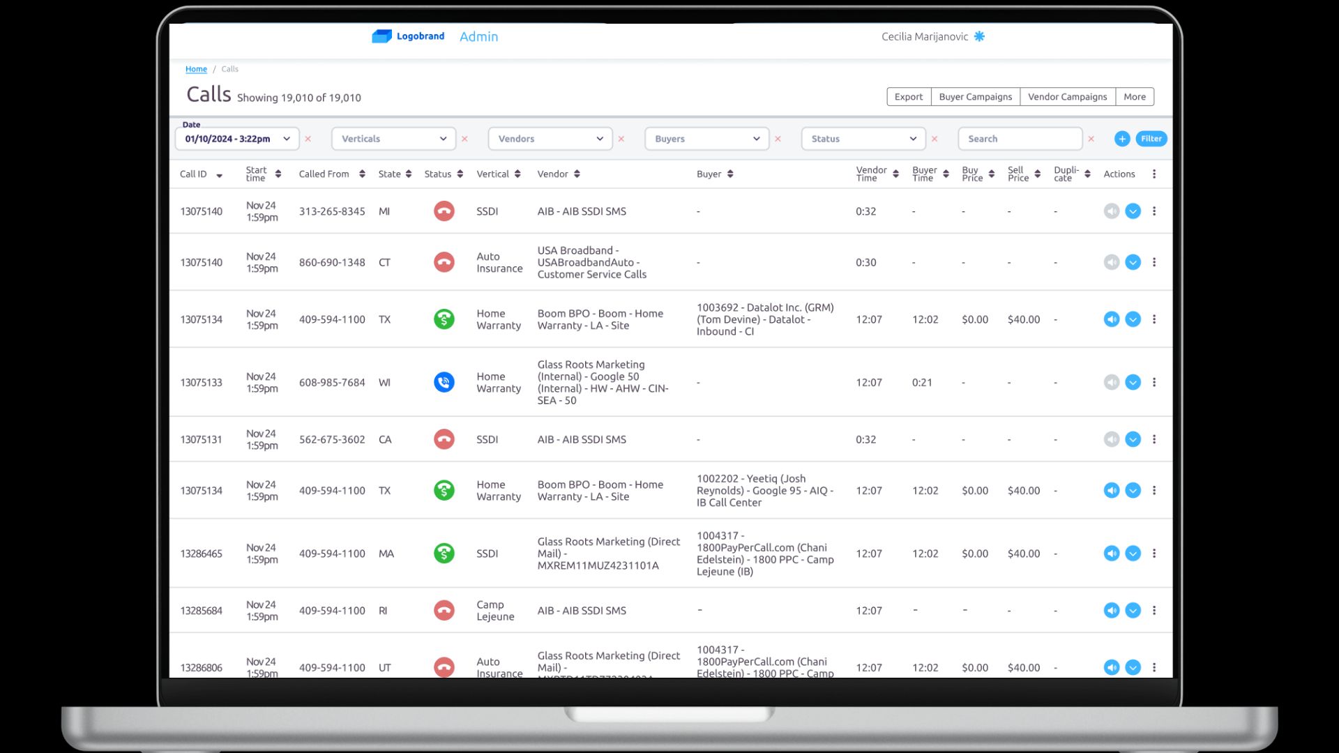 Call Log Redesign